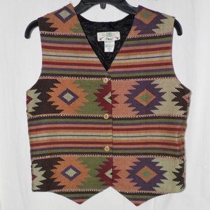 Vintage Orvis Southwest Tribal Aztec Tapestry Vest